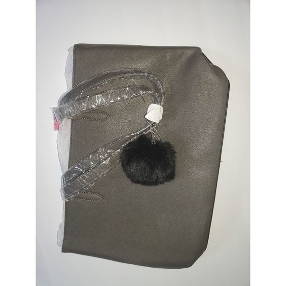 Grey / Black Handbag Purse "17 x 11.5" (l x w) - Picture 6 of 8